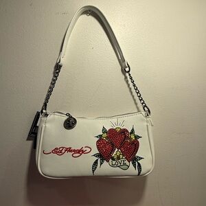 Ed Hardy shoulder crossbody Hearts and Love Rhinestone NWT Summer 2026